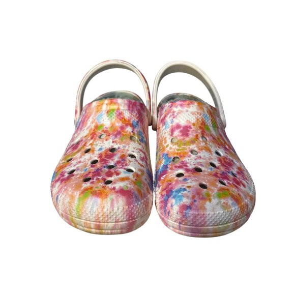 Crocs Classic Lined Clog Tie-Dye Multi-Color Fleece-Lined Slip-On Shoes Size W9 - Picture 2 of 8